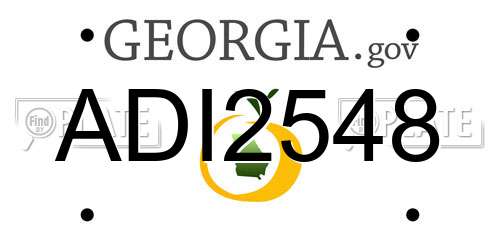 ADI2548 Georgia License Plate
