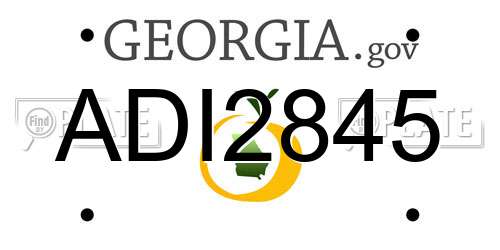 ADI2845 Georgia License Plate