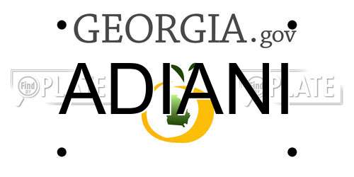 ADIANI Georgia License Plate