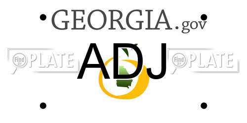 ADJ Georgia License Plate