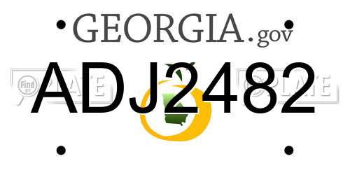 ADJ2482 Georgia License Plate