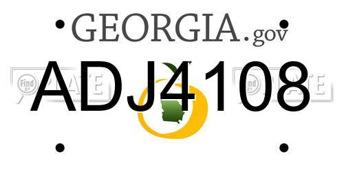 ADJ4108 Georgia License Plate