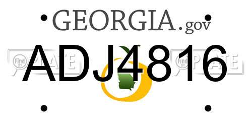 ADJ4816 Georgia License Plate