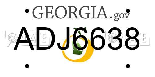 ADJ6638 Georgia License Plate