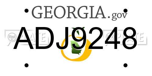 ADJ9248 Georgia License Plate