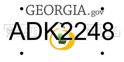 ADK2248 Georgia License Plate