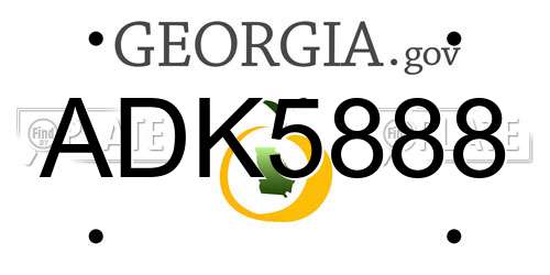 ADK5888 Georgia License Plate