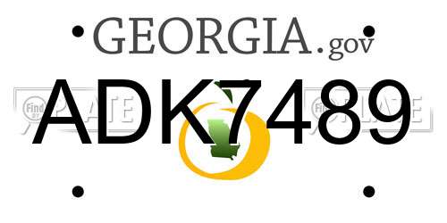 ADK7489 Georgia License Plate