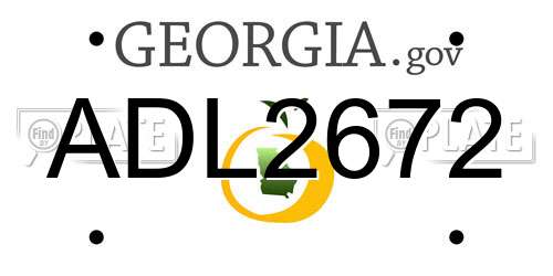 ADL2672 Georgia License Plate