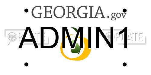 ADMIN1 Georgia License Plate