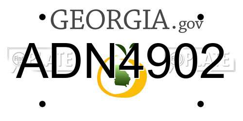 ADN4902 Georgia License Plate