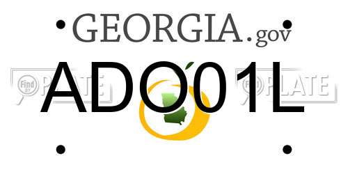 ADO01L Georgia License Plate