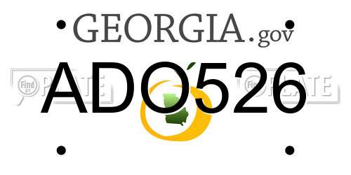ADO526 Georgia License Plate
