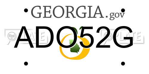 ADO52G Georgia License Plate
