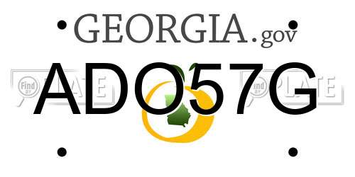ADO57G Georgia License Plate