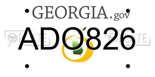 ADO826 Georgia License Plate