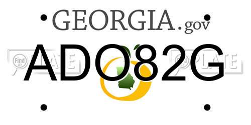 ADO82G Georgia License Plate
