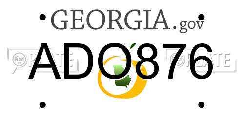 ADO876 Georgia License Plate
