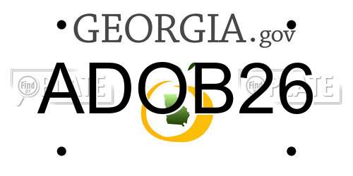 ADOB26 Georgia License Plate