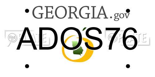ADOS76 Georgia License Plate