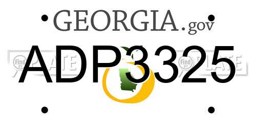 ADP3325 Georgia License Plate