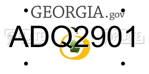 ADQ2901 Georgia License Plate