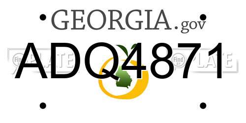 ADQ4871 Georgia License Plate