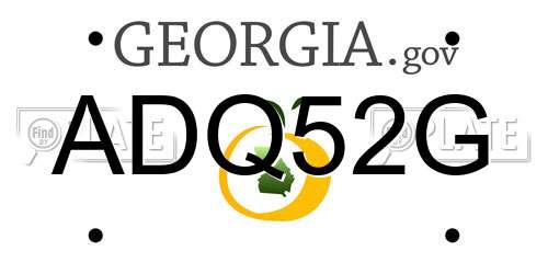 ADQ52G Georgia License Plate