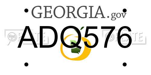 ADQ576 Georgia License Plate