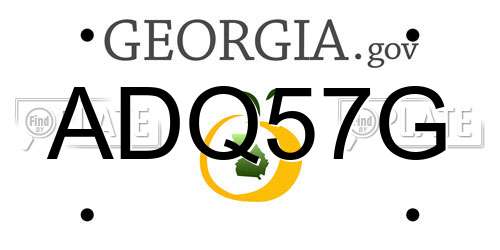 ADQ57G Georgia License Plate