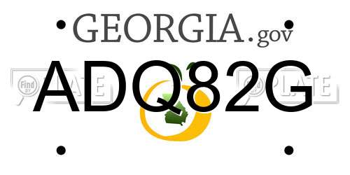 ADQ82G Georgia License Plate
