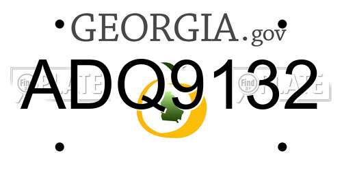 ADQ9132 Georgia License Plate