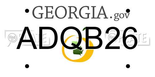 ADQB26 Georgia License Plate