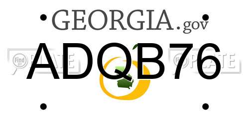 ADQB76 Georgia License Plate