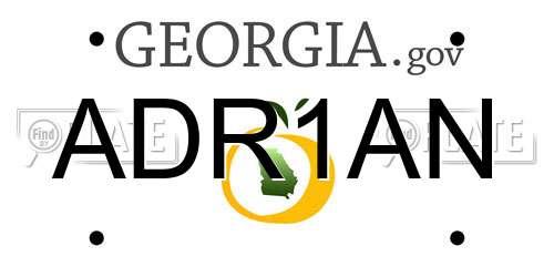 ADR1AN Georgia License Plate