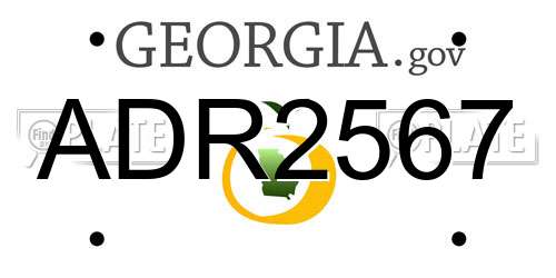 ADR2567 Georgia License Plate