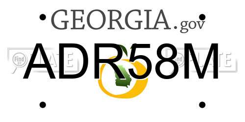 ADR58M Georgia License Plate