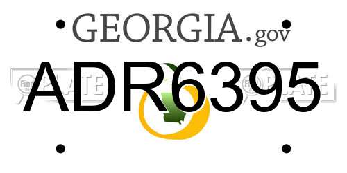 ADR6395 Georgia License Plate