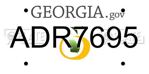 ADR7695 Georgia License Plate