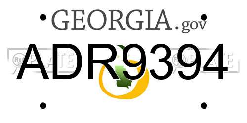ADR9394 Georgia License Plate