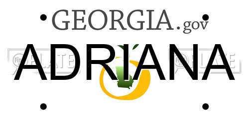 ADRIANA Georgia License Plate