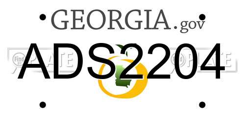 ADS2204 Georgia License Plate