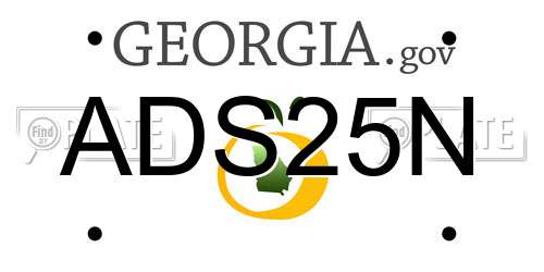 ADS25N Georgia License Plate