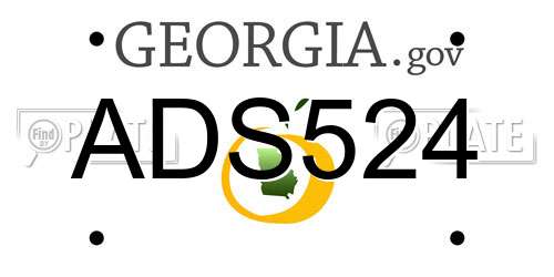 ADS524 Georgia License Plate