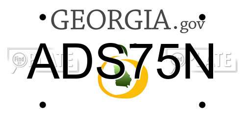ADS75N Georgia License Plate
