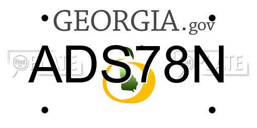 ADS78N Georgia License Plate