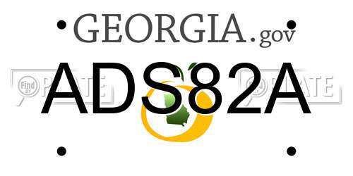 ADS82A Georgia License Plate