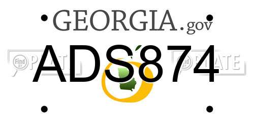 ADS874 Georgia License Plate