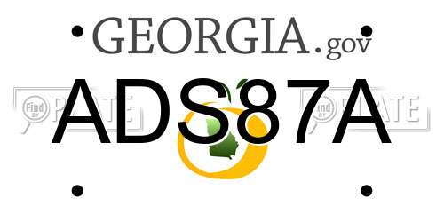 ADS87A Georgia License Plate