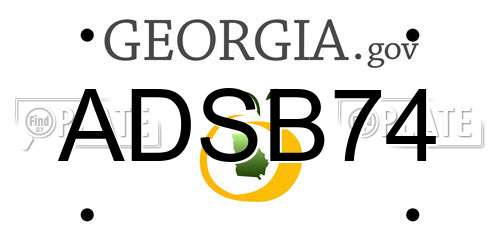 ADSB74 Georgia License Plate